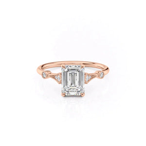 The Amber Set With A 1 Carat Emerald Moissanite