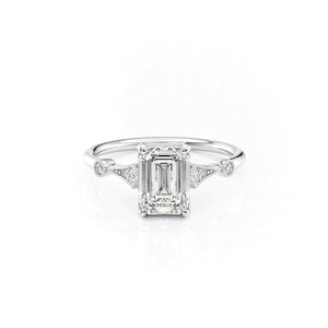 The Amber Set With A 4.5 Carat Emerald Moissanite