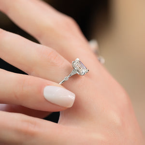 The Amber Set With A 5 Carat Emerald Moissanite