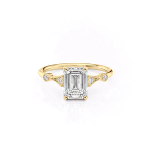 The Amber Set With A 1.5 Carat Emerald Moissanite