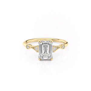 The Amber Set With A Emerald Moissanite