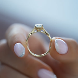 The Amber Set With A 2.5 Carat Emerald Moissanite