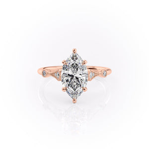 The Amber Set With A 1.5 Carat Marquise Lab Diamond