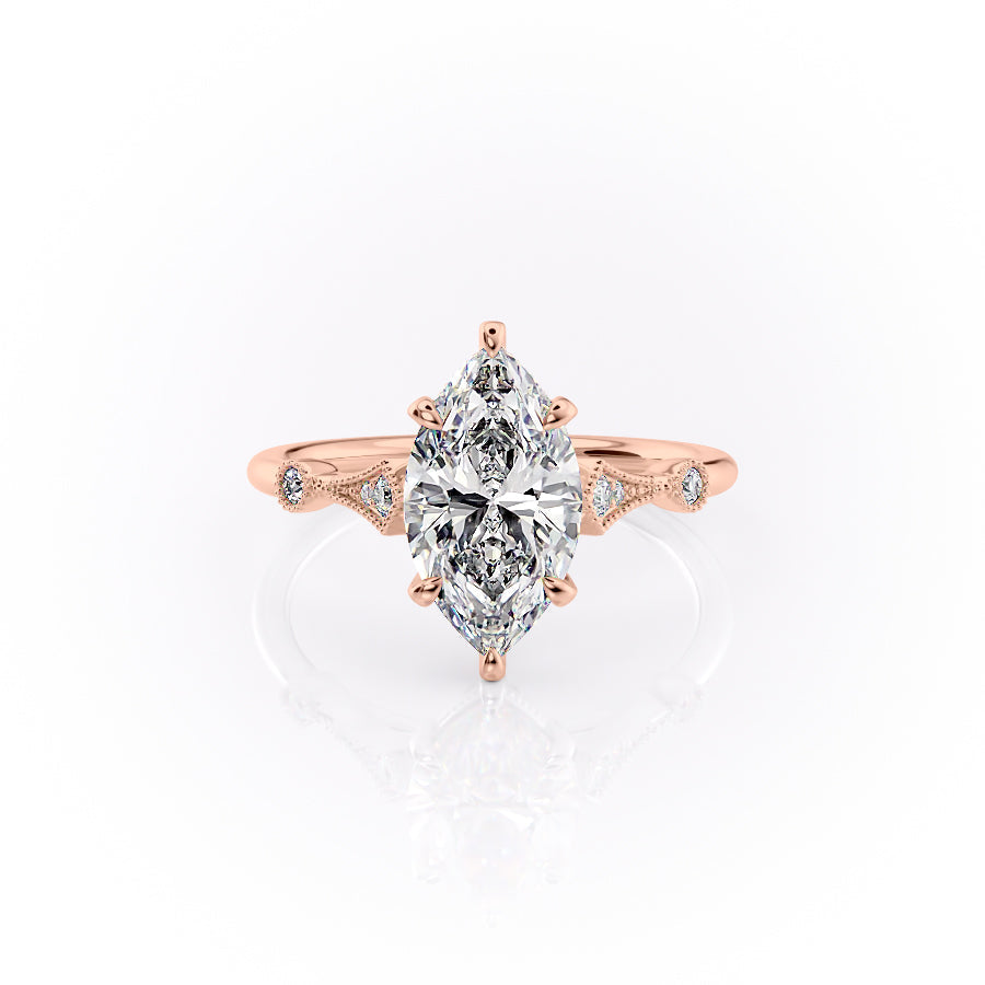 The Amber Set With A 1 Carat Marquise Lab Diamond