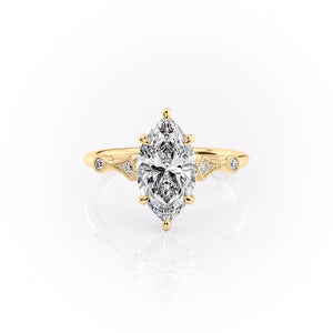 The Amber Set With A 3 Carat Marquise Lab Diamond