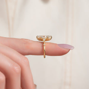 The Amber Set With A 4 Carat Marquise Moissanite