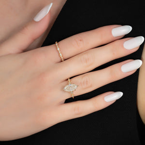 The Amber Set With A 4 Carat Marquise Moissanite