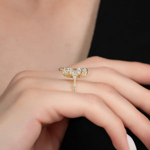 The Amber Set With A 4 Carat Marquise Moissanite