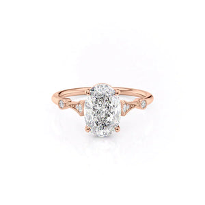 The Amber Set With A 5 Carat Oval Moissanite