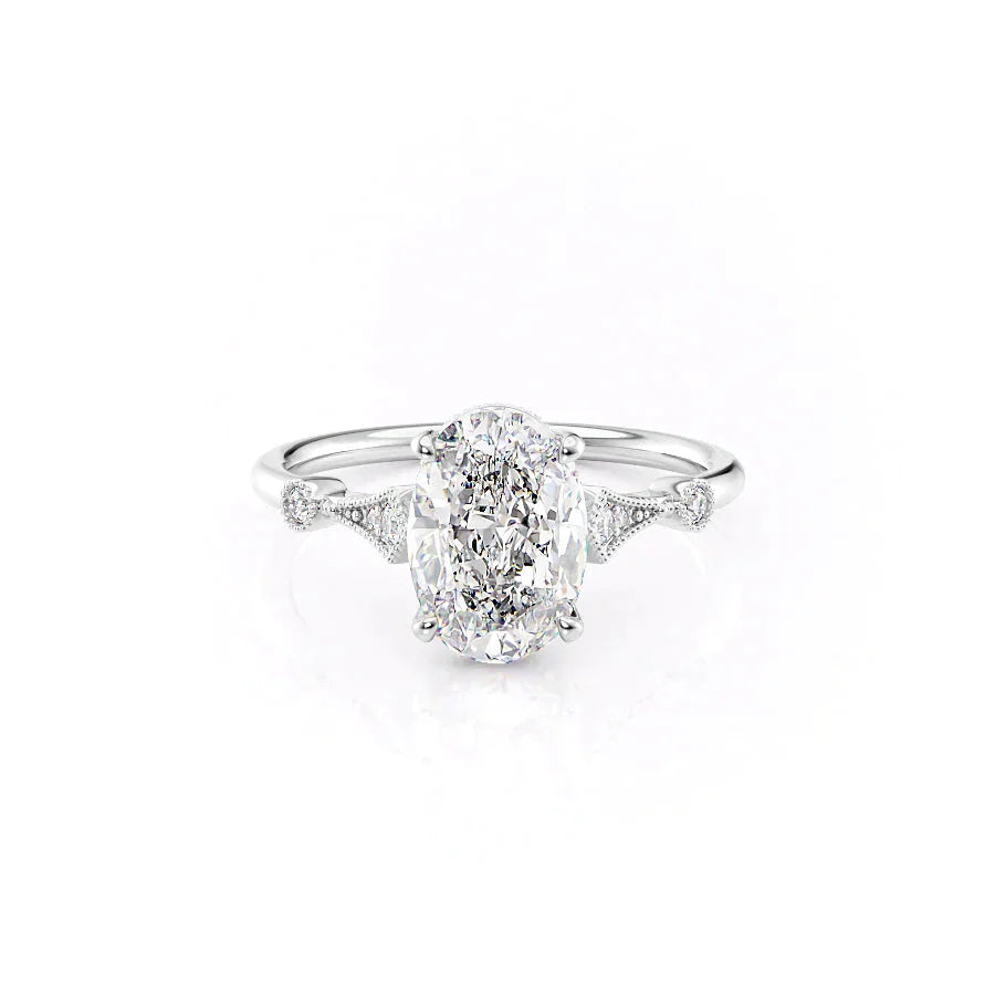 The Amber Set With A 2.5 Carat Oval Lab Diamond
