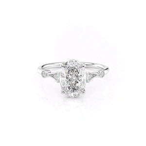 The Amber Set With A 1 Carat Oval Lab Diamond