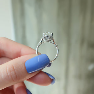 The Amber Set With A 3 Carat Oval Moissanite