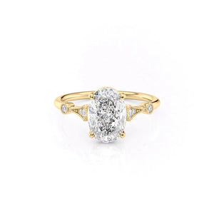 The Amber Set With A 3 Carat Oval Lab Diamond