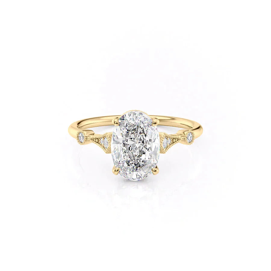 The Amber Set With A Oval Moissanite