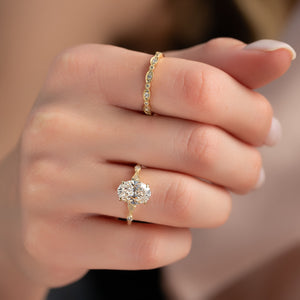 The Amber Set With A 2.5 Carat Oval Moissanite