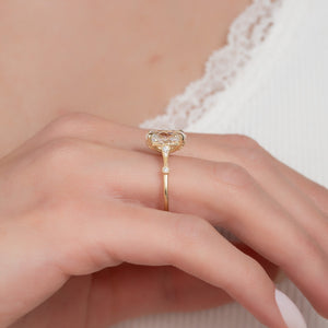 The Amber Set With A 2.5 Carat Oval Moissanite