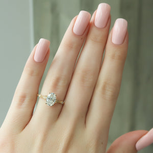 The Amber Set With A 2.5 Carat Oval Moissanite