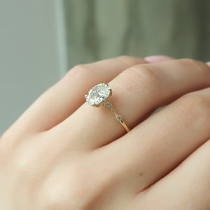 The Amber Set With A 2.5 Carat Oval Moissanite