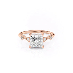 The Amber Set With A 2.5 Carat Princess Lab Diamond