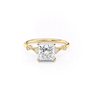 The Amber Set With A 1 Carat Princess Moissanite