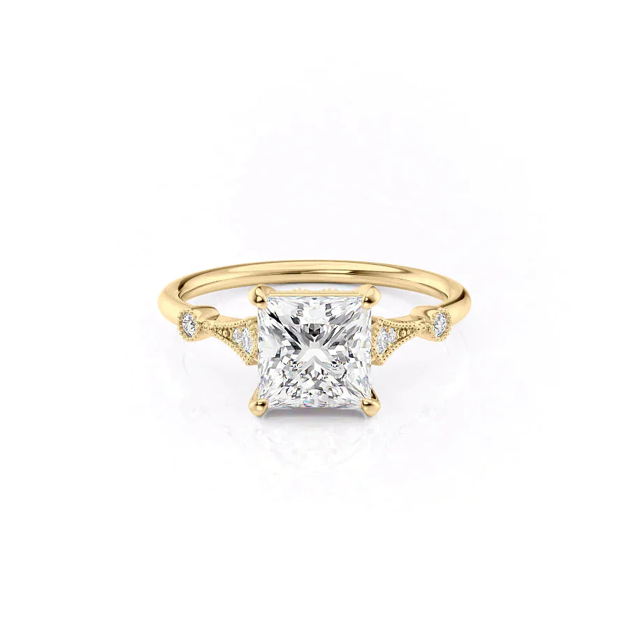 The Amber Set With A 2 Carat Princess Lab Diamond
