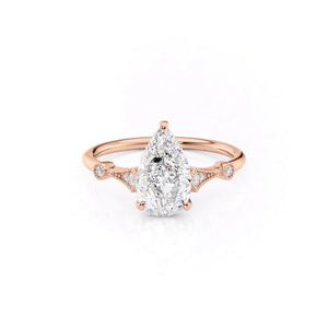 The Amber Set With A 2 Carat Pear Lab Diamond