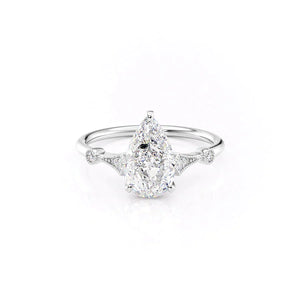 The Amber Set With A 2.5 Carat Pear Lab Diamond