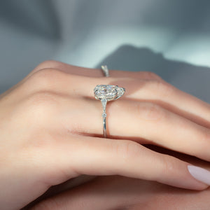 The Amber Set With A 4 Carat Pear Moissanite
