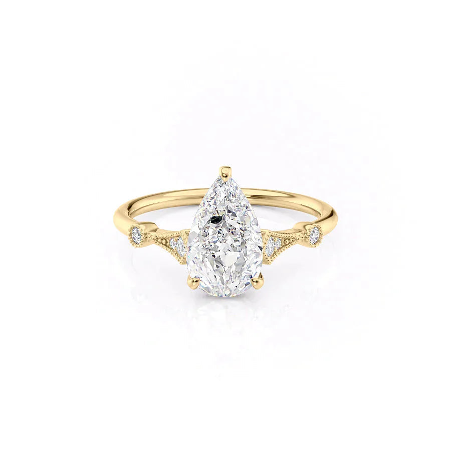 The Amber Set With A Pear Moissanite