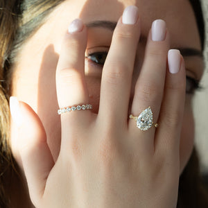 The Amber Set With A 4 Carat Pear Moissanite