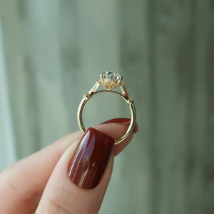 The Amber Set With A 4 Carat Pear Moissanite