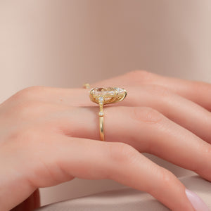 The Amber Set With A 4 Carat Pear Moissanite