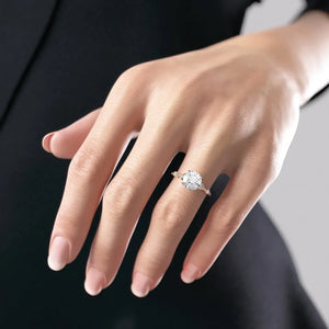 The Amber Set With A 3.5 Carat Round Moissanite