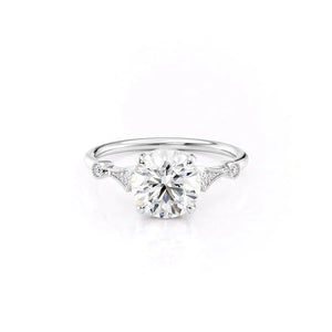The Amber Set With A 3.5 Carat Round Moissanite