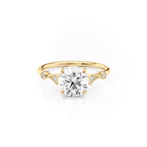 The Amber Set With A 3 Carat Round Lab Diamond