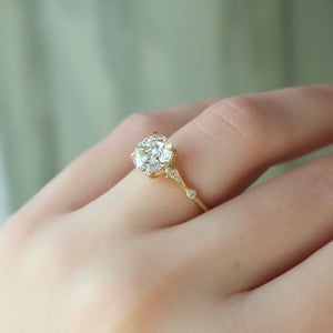 The Amber Set With A 4 Carat Round Moissanite