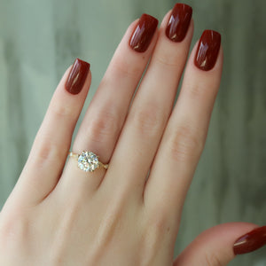 The Amber Set With A 4 Carat Round Moissanite
