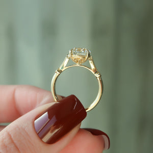 The Amber Set With A 4 Carat Round Moissanite