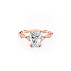 The Amber Set With A 1.5 Carat Radiant Moissanite