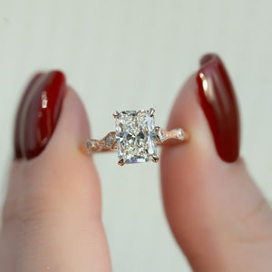 The Amber Set With A 1.5 Carat Radiant Lab Diamond
