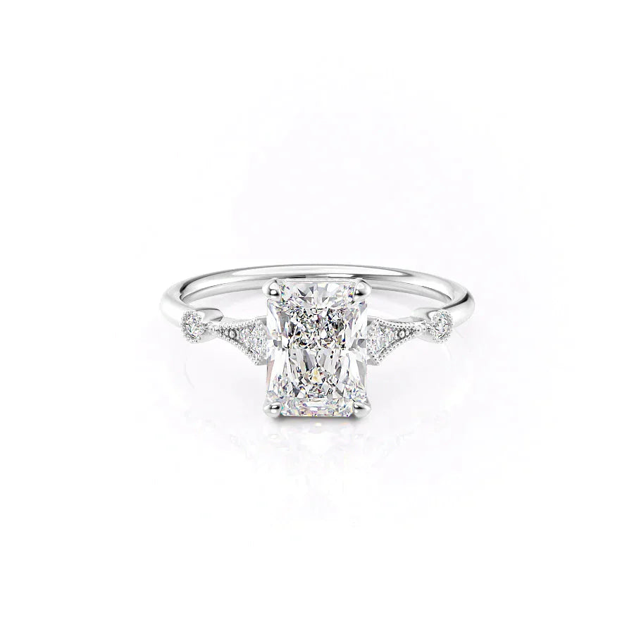 The Amber Set With A 4 Carat Radiant Moissanite