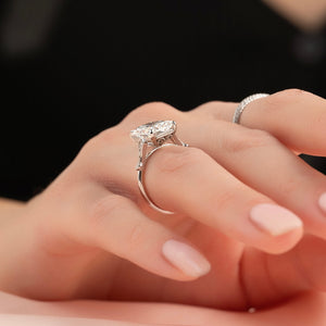 The Amber Set With A 2.5 Carat Radiant Moissanite