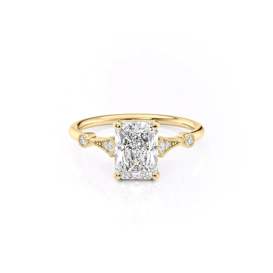 The Amber Set With A 1 Carat Radiant Moissanite