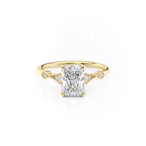 The Amber Set With A 4.5 Carat Radiant Moissanite