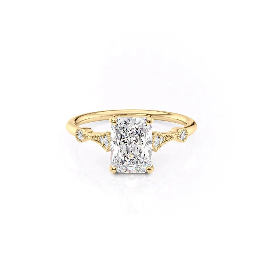 The Amber Set With A Radiant Moissanite