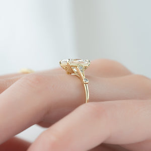 The Amber Set With A 2.5 Carat Radiant Moissanite