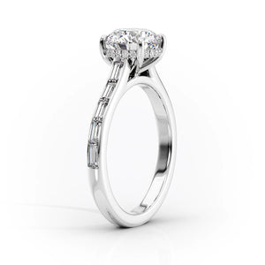 The Monica Set With A 1.5 Carat Cushion Lab Diamond