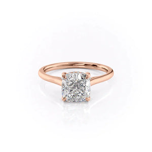 The Natalie Set With A 3 Carat Cushion Moissanite