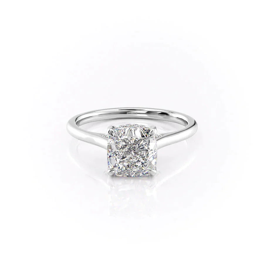 The Natalie Set With A 1 Carat Cushion Moissanite