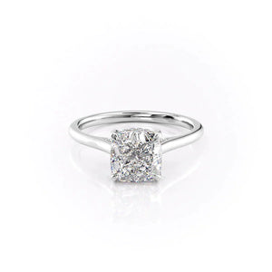 The Natalie Set With A 2 Carat Cushion Moissanite